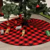 Рождественская елка юбка Xmas Trees Фартук High-End черный красный сетки Рождественская елка юбка Фартук елки украшения оптом