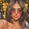 Übergroße randlose Damen-Schmetterlings-Sonnenbrille, Vintage-Katzenauge, Farbverlauf, modische Damen-Sonnenbrille, UV400, Oculos feminino