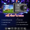 4.5 inch 1080p Full HD Touchscreen Auto Dashboard DVR Driving Recorder Voor Achteraanzicht Dual Lens Camera Real-time opname