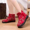 Chinese Style Winter Women Snow Boots Fashion Printing Plush Warm Beijing Cloth Cotton Shoes 36-40 Special offer