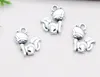 200pcs/Lot Antique Silver Plated fox Charms Pendants for Jewelry Making Bracelet DIY Handmade 15x13mm