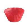 7cm muffin kaka mögel hjärta stjärna blomma rund form cupcake kopp värmebeständigt nonstick silikon tvål mögel återanvändbart bakningsverktyg