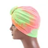 Muslim Dyeing Flower Cap Comfortable 4Colors Cotton Multifunctional Turban Flower Blend Tie-Dye Flower party hats KKA7989