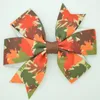 Supwrf 31 pouces Thanksgiving Imprimé ruban grosgrain Bows Clips Girls Hair Bow Headware pour enfants Accessoires de cheveux Mélangez HDHZ5523548