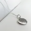 Klassische CZ Pave Disc Anhänger Halskette Damen Herren Modeschmuck mit Originalverpackung für Pandora 925 Sterling Silber Kettenhalsketten