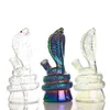 Vattenpipor Snake Glass Bong Animal Water Pipes 2,4 tum färgglada vattenpipor Bongs med skål oljebad rigg