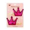 1Set 2st Kärlek Heart Star Crown Sweet Kid Girls Barrettes Hairpins Hair Clip Kdis Hårtillbehör Vacker Huilin