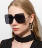 Wholesale Of 2020 New Metal Large Frame Conjoined Sunglasses Women's European And American Style Jelly Sunglasses Square Marine Spectacles