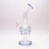 Color Skull Prec Glass Bong Dab Rig Smoking Pipe Recycler Oil Rig Hookahs mit 1 klaren Kopf Geben Sie 1 Quartz Banger als Geschenk