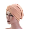 Cubierta para la pérdida de cabello, sombrero musulmán con Base de cristal, accesorios para dormir, diadema, gorro de color sólido para quimioterapia, sombreros de moda para mujer