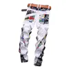 Skinny Jeans Floral Pant Slim Fit Stretch Denim Casual Jeans for Men