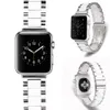 For Apple Watch SE 6/5/4/3/2/1 stainless steel ceramics band strap 38mm 42mm 40mm 44mm premium men Rosegold white black Free shippin