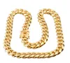 Toppkvalitet Guld 316L Rostfritt stål Kubanskt CURB Link Kedja Halsband Mens Halsband 8mm / 10mm / 12mm / 14mm / 18mm 24 '' Dragon Clasp Hip-Hop Smycken