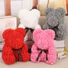 40cm cheap Artificial Flowers Rose Bear Plastic Foam Rose Teddy Bear Girlfriend Valentines Day Gift Birthday Party Decoration