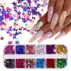 12 Kleuren Gemengde Pailletten Laser DIY Star Butterfly Patch Nail Art Decoration Decals Glitter Flake Nail Sequins Manicure Nail Supplies Tool