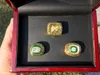 6 stuks Team Champions Kampioenschap Ring Set Met Houten Doos Souvenir Mannen Fan Gift 2020