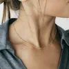 Modedesigner minimalistische Goldfarbe Perlen Halsband Halskette für Frauen Mädchen Halsreifen Schmuck Colar Collares
