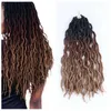 Ombre Lockiges Häkelhaar Synthetische Flechten Haarverlängerungen Göttin Faux Locs 18 Zoll Weiche Dreads Dreadlocks Haarwellen-Dreads