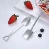 304 Rostfritt stål Creative Tip Flat Shovel Spade Spoon Coffee dessert glassskedar vattenmelon grävning droppfartyg