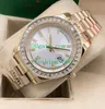 11 Style Men Watch Platinum 41mm Ice Blue Diamond Bezel /Dial 228396 Automatisk modem￤n lyxklockor