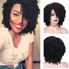 Dilys Short Soft Brown Synthetic Wigs For Black Women Faux locs Dreadlock Dreads Braiding Crochet Twist Fiber American Hair Wig