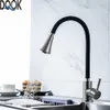 DQOK Silica Gel Nose Any Direction Rotating Kitchen Faucet Cold and Black Blue Water Mixer Red Single Handle Tap T200710