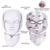 Lager in den USA PDT 7 Farbe LED Phototherapie Gesichts Schönheitsmaschine LED Gesichtshalsmaske mit Mikrostrom Haut Whitening Device