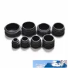 Atacado- 10 pcs preto mobiliário de plástico perna plugue pernas pés blanking end caps inserção plugues Bung para tubo de tubo redondo 8 tamanhos 16-35mm