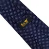 S6 marino dei puntini blu scuro bianco moda Mens Cravatte Cravatte di seta 100% extra lungo Dimensioni Jacquard Lavorato a telaio