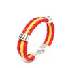 DHL EPACKET schip mannen en vrouwen pure hand-geweven lederen touw armband kleurrijke vlag armband DJFB123 Slap snap armbanden sieraden