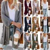 Cardigan kvinna tröja mode trend designer stickad kappa vinter långärmad lös tröja designer kvinnlig avslappnad ytterkläder solid färg