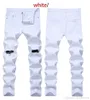 2018 NOWOŚĆ SLIM FIT RIBED DINS MĘŻCZYZN HITEREET MENS MASERSE DERNIM JOGGERS Otwory kolanowe Zniszczone jeans9341217