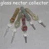 Glass Nectar Mini Water Pipes Hookahs med GR2 Titanium Nail 10mm koncentrat DAB STRUD OLJE RIGS