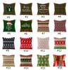 40 Stili Nuovo Natale Federa Plaid Lino Federe per cuscini Divano quadrato Cuscino decorativo Fodera per cuscino Natale Federa Decorazioni per la casa M2437