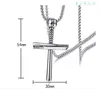 100 silver cross Baseball Bat Cross Pendant Necklace Gold Silver Black Color Stainless Steel Baseball Cross Pendant Necklace For Women Men