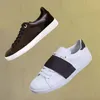 Vita fritidsskor kvinnor Resor 100 % läder snörning sneaker mode dam designer Löparträning Bokstäver kvinna sko Platttryckt Herr gym sneakers storlek 34-45 Med box