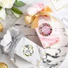 500 sztuk / Roll Round Floral DZIĘKUJĘ Naklejki 1inch Na ślub Favors and Party Handmade Naklejki Koperta Seal Stickering Naklejki