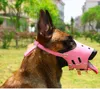 Adjustable pet Dog muzzles Collars PU Biting Barking Walking safe muzzle Head Dogs Supplies black pink will and sandy