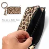 PU-Armband-Schlüsselanhänger, Leder-Handgelenk-Schlüsselanhänger, runde Leoparden-Geldbörse, Armbänder, Handtasche, Anhänger, Geldbörse, Damen-Clutch, Münzgeldbörse, Make-up-Tasche