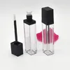 7ML Clear Square Plastic Lip Gloss Tubes Empty Bottles Lipgloss Sample Container Cosmetic Lips Glaze Packaging Bottle DHL Free