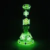 Sarı Arı ve Çiçek Cam Su Bongs Harsetler Koyu Parıltı Dab Rig 9.8 inç Sigara Aksesuarları İçin 18mm Eklem