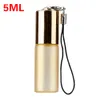 Mini 5ml Travel Pot Portable Empty Refillable Glass Sample Roll on Bottle with Pendant For Essential Oil Liquid Perfume