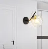 Nordic минималистский стеклянный стеклянный светильник современный свет роскошный творческий кованый железный проход настенные светлые балконные коридор спальня стеклянные стены стены