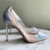 Casual Designer Real Photo Mode Vrouwen Schoenen Zilveren Patent Lederen Crystal Strass Point Teen Sexy Dunne Hoge Hakken Pumps 10cm 8cm Stilettos Maat 44