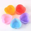 7 centímetros Muffin Bolo Mold coração adesivo Flor Formato de Estrela Cupcake Copa resistente ao calor Mold Soap Silicone antiaderente reutilizável Ferramenta Baking