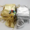 100PCS الذهب والفضة عيد الميلاد هدية الزفاف حقيبة القرط قلادة الحقيبة HOT 5 * 7cm الأسود حقائب مجوهرات بالجملة