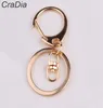 100pcs set 30mm 12designs Key Chains Key Rings Round golden silver color Lobster Clasp Keychain T2008049607633