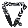 Black and white stripes Guitar Strap for Bass Electric Acoustic Parts Leather End Soft5557275