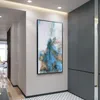Pittura a olio astratta Grande arte della parete nordica Tela Blu Poster e stampa Decorazione del soggiorno Sala da pranzo Immagini di arte della parete Casa8052270