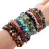 stränge Kreative Unregelmäßige Kies Naturstein armband Edelstein Kristall Stretch Perlen Armbänder Achat Rosenquarz Kristalle Schmuck Unisex Zubehör